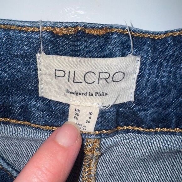 ANTHROPOLOGIE | pilcro the skipper seamed midi skirt | 6 | medium wash denim - Picture 9 of 12